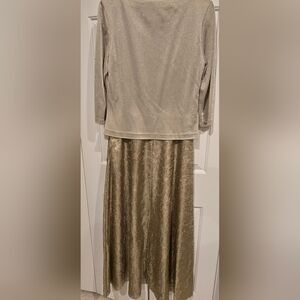 Arianna By Rachel Kaye Elegant Metallic Two-Piece Set, Worn Once